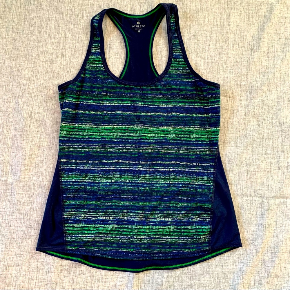 Athleta Soft Blue Green Racerback Top Medium